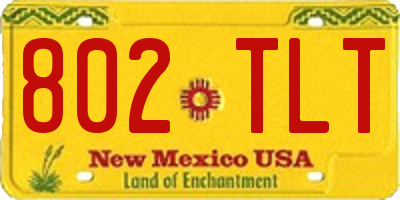 NM license plate 802TLT