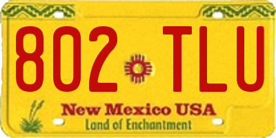 NM license plate 802TLU