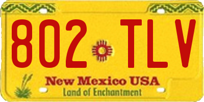 NM license plate 802TLV