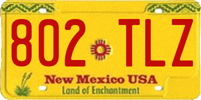 NM license plate 802TLZ