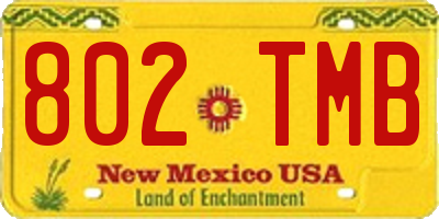 NM license plate 802TMB