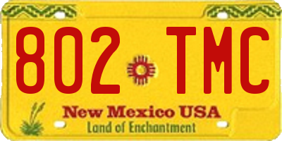 NM license plate 802TMC