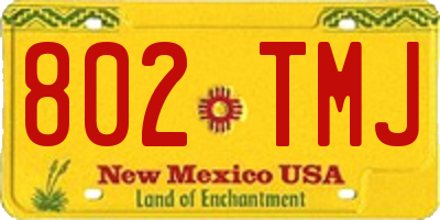 NM license plate 802TMJ
