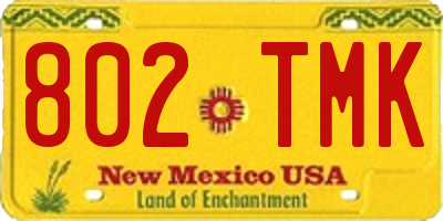 NM license plate 802TMK