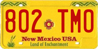 NM license plate 802TMO