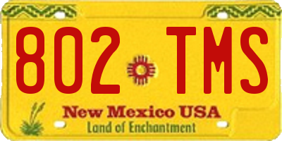 NM license plate 802TMS