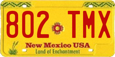 NM license plate 802TMX