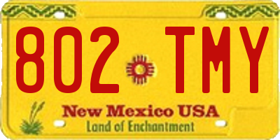 NM license plate 802TMY