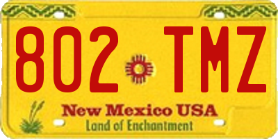 NM license plate 802TMZ