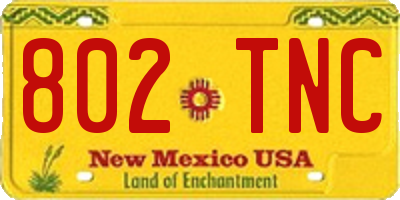 NM license plate 802TNC