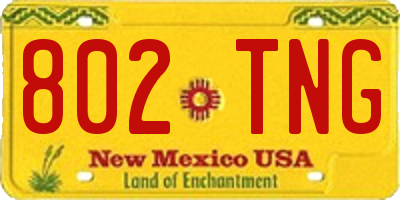 NM license plate 802TNG