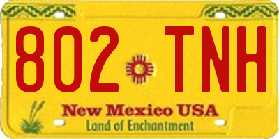NM license plate 802TNH