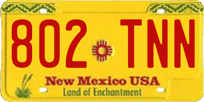 NM license plate 802TNN