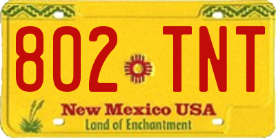 NM license plate 802TNT