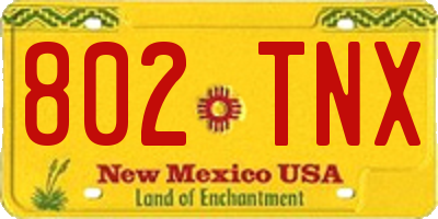NM license plate 802TNX