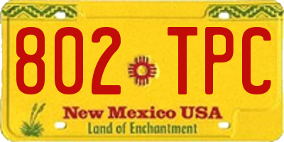 NM license plate 802TPC