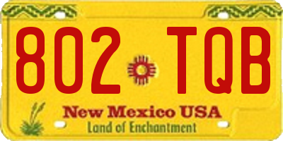 NM license plate 802TQB