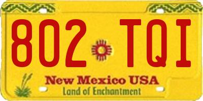 NM license plate 802TQI