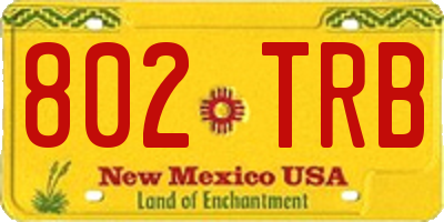 NM license plate 802TRB