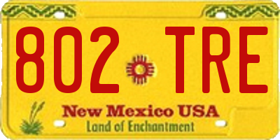 NM license plate 802TRE
