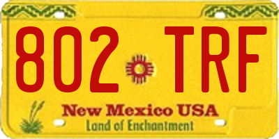 NM license plate 802TRF