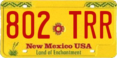 NM license plate 802TRR
