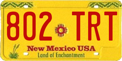 NM license plate 802TRT