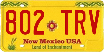 NM license plate 802TRV