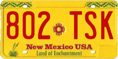 NM license plate 802TSK