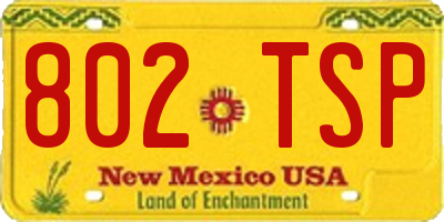 NM license plate 802TSP