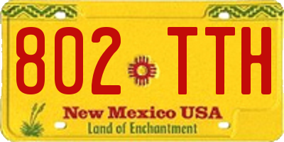 NM license plate 802TTH