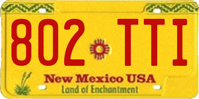 NM license plate 802TTI