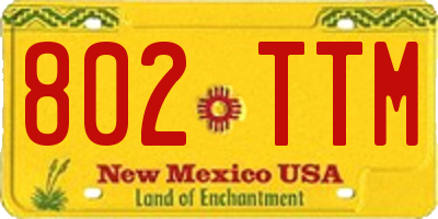 NM license plate 802TTM