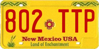 NM license plate 802TTP