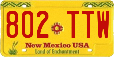 NM license plate 802TTW