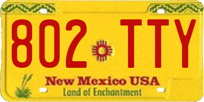 NM license plate 802TTY