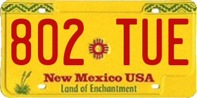 NM license plate 802TUE
