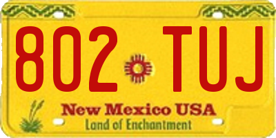 NM license plate 802TUJ