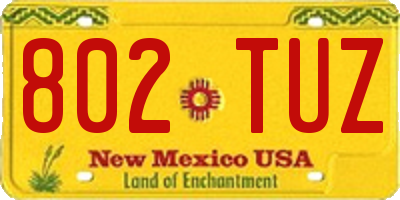 NM license plate 802TUZ