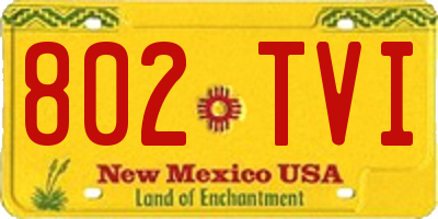 NM license plate 802TVI