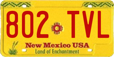 NM license plate 802TVL