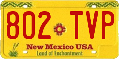 NM license plate 802TVP