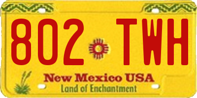 NM license plate 802TWH