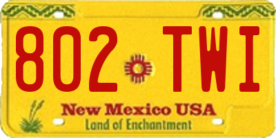 NM license plate 802TWI
