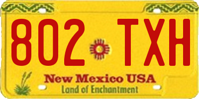 NM license plate 802TXH