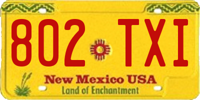 NM license plate 802TXI
