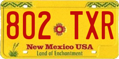 NM license plate 802TXR