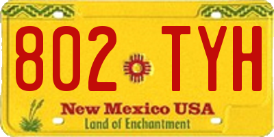 NM license plate 802TYH