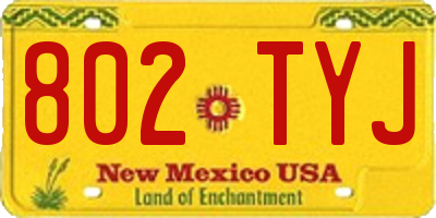 NM license plate 802TYJ