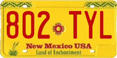NM license plate 802TYL